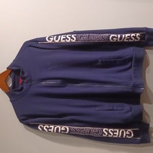 USED GUESS SWEATER IN COLOR NAVY BLUE, SIZE XL